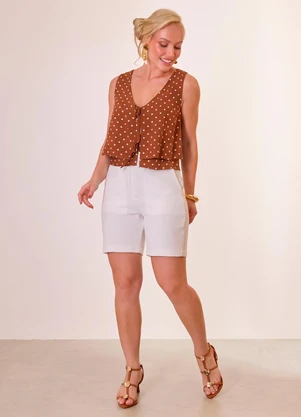 Naguchi - Blusa com Amarracoes Poa Avelã  - NAGUCHI