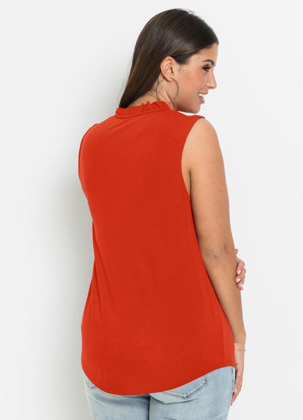 bonprix - Blusa com Babadinhos no Decote Laranja 5