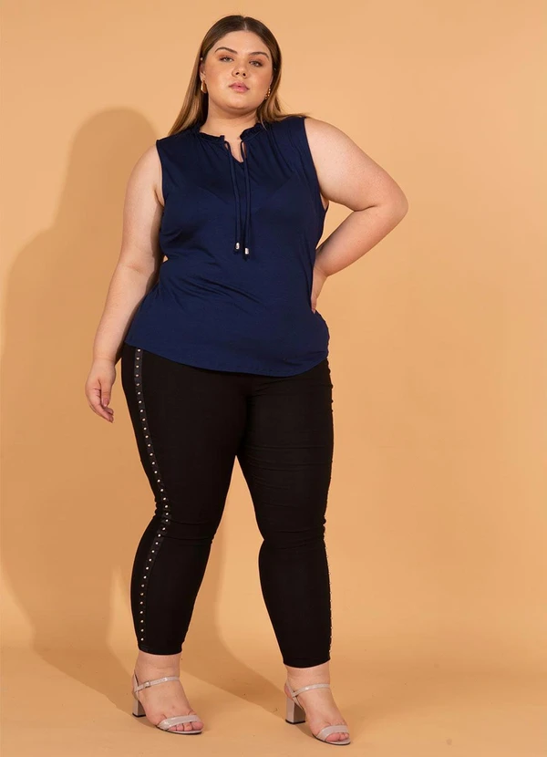 bonprix - Blusa com Babadinhos no Decote Marinho 6