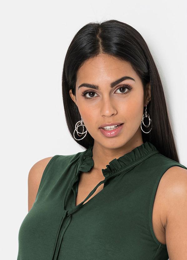 bonprix - Blusa com Babadinhos no Decote Verde Militar 3