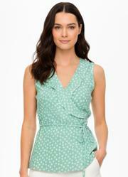 Blusa com Babado e Amarrao Po Corao Verde