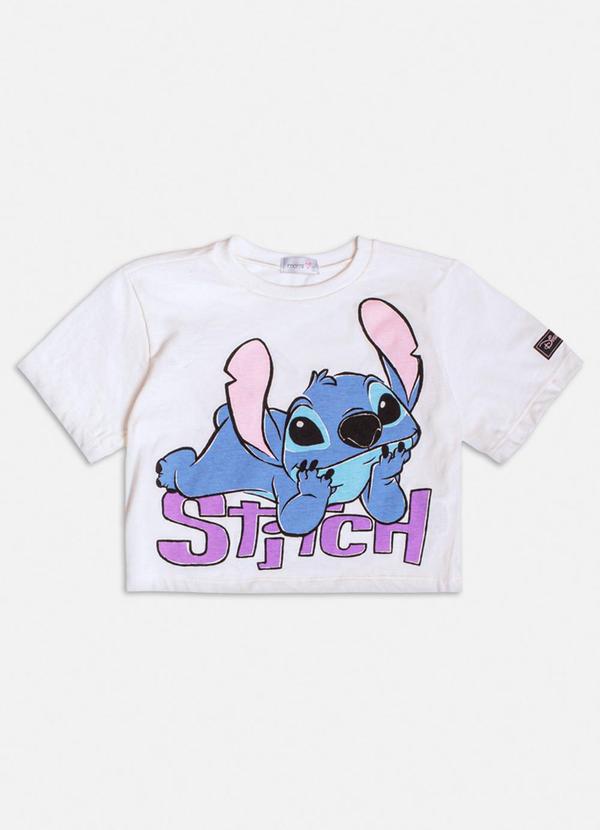 Momi - Blusa com Estampa do Stitch e Angel Branco 1