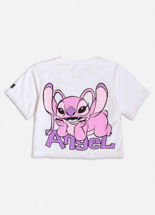 Momi - Blusa com Estampa do Stitch e Angel Branco 2