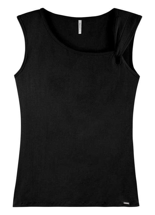 Rezzato - Blusa com Nó Lateral Adulto Feminino Preto 3