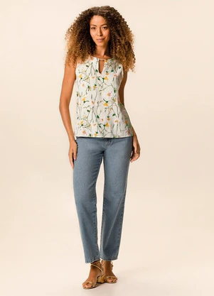 Malwee - Blusa Comfort Floral Off White - MALWEE