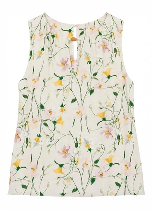 Malwee - Blusa Comfort Floral Off White - MALWEE