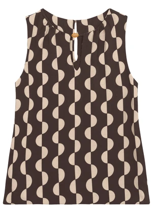 Malwee - Blusa Comfort Geométrica Café - MALWEE