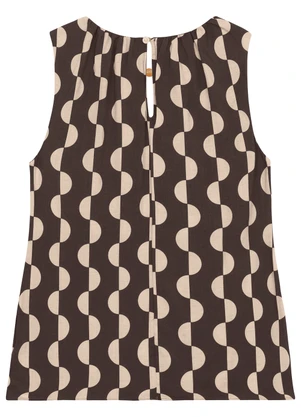 Malwee - Blusa Comfort Geométrica Café - MALWEE