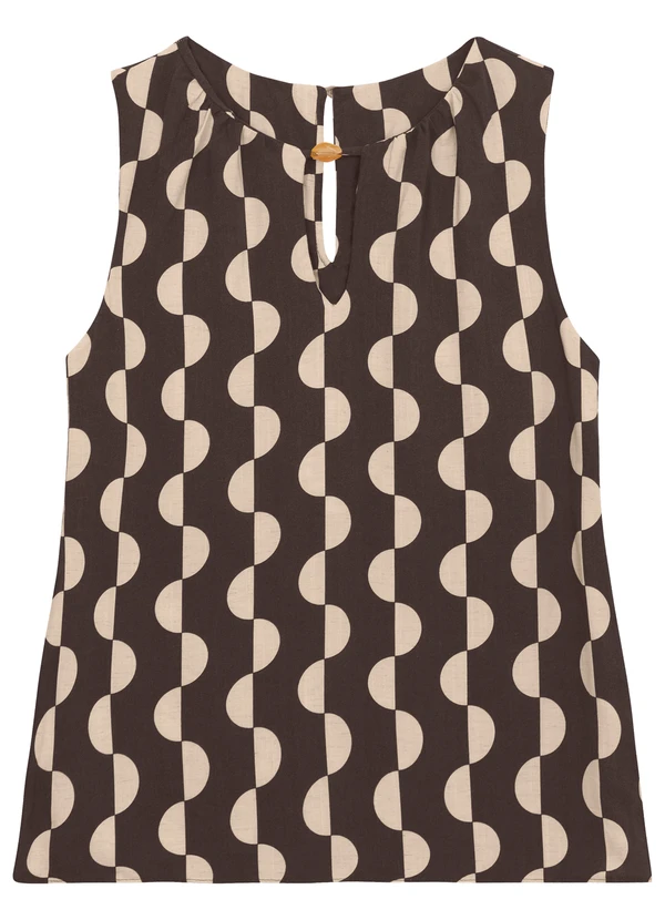 Malwee - Blusa Comfort Geométrica Café