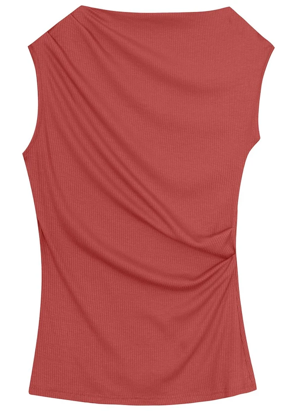 Malwee - Blusa Coral Assimétrica Canelada 3