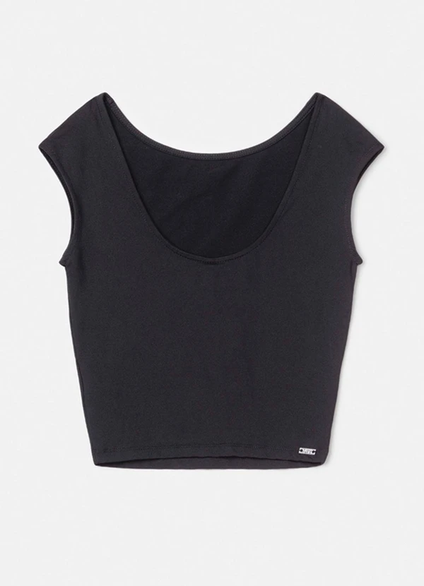 Authoria - Blusa Cropped Preta Preto