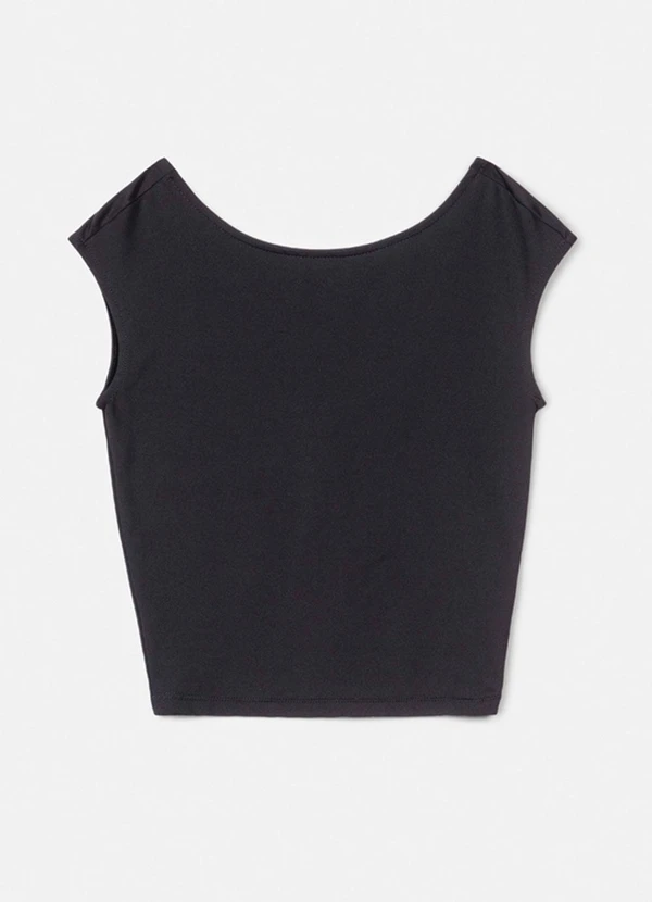 Authoria - Blusa Cropped Preta Preto 2