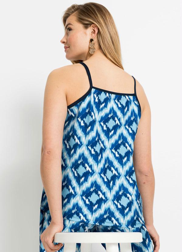 Outlet - Blusa de Alcinha Étnico Azul 2