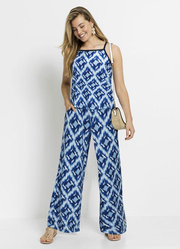 Outlet - Blusa de Alcinha Étnico Azul 4