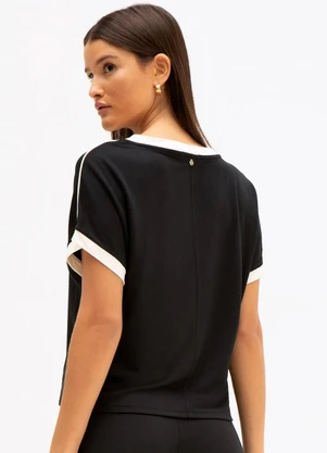 Principessa - Blusa de Malha com Ombros Deslocados Greta Preto - PRINCIPESSA