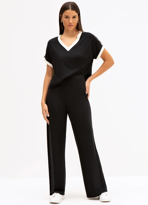 Principessa - Blusa de Malha com Ombros Deslocados Greta Preto 3