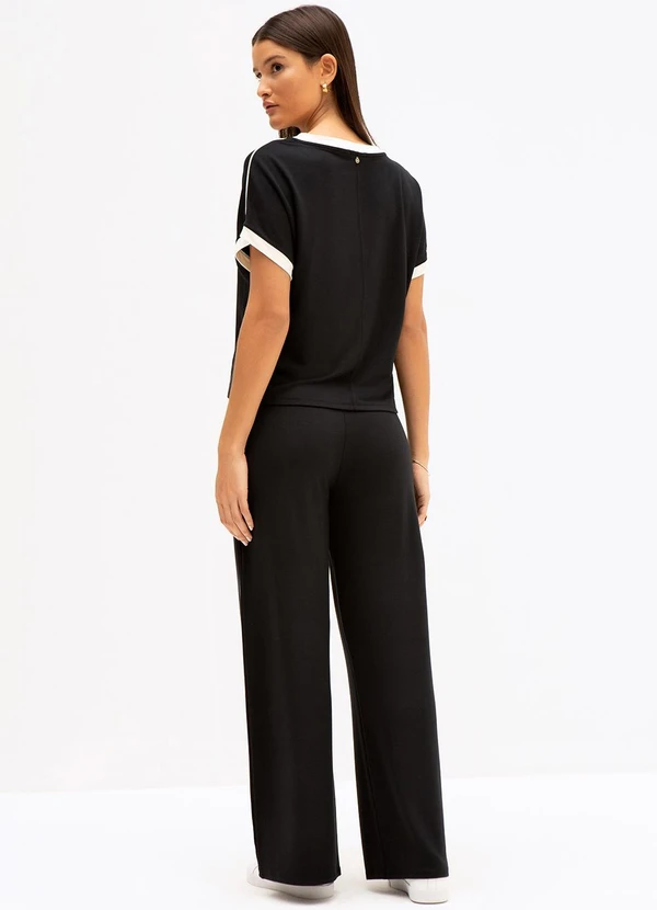 Principessa - Blusa de Malha com Ombros Deslocados Greta Preto 4