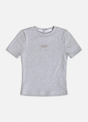 Authoria - Blusa de Ribana Mescla Cinza - AUTHORIA