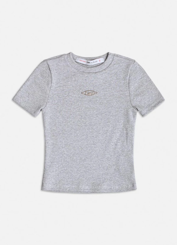 Authoria - Blusa de Ribana Mescla Cinza