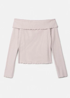 Authoria - Blusa de Ribana Off Ombro a Ombro Cru - AUTHORIA