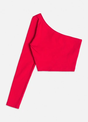 Authoria - Blusa de Ribana Vermelha Assimétrica Vermelho - AUTHORIA