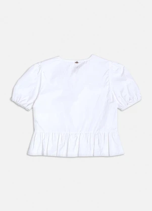 Authoria - Blusa de Tricoline com Amarração Branco - AUTHORIA