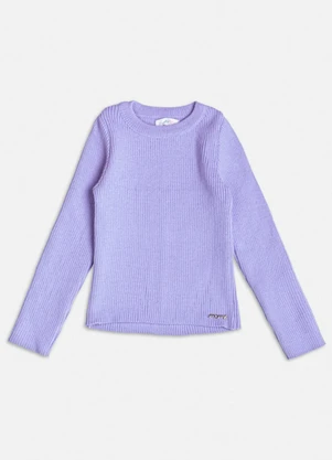 Momi - Blusa de Tricot Básica Lilás Lilás - MOMI