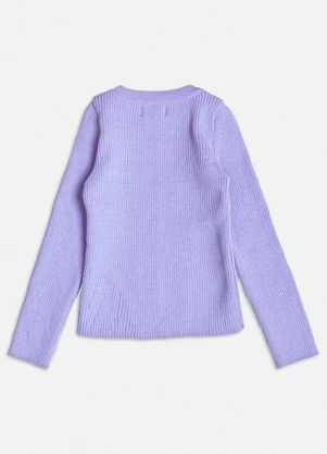 Momi - Blusa de Tricot Básica Lilás Lilás - MOMI