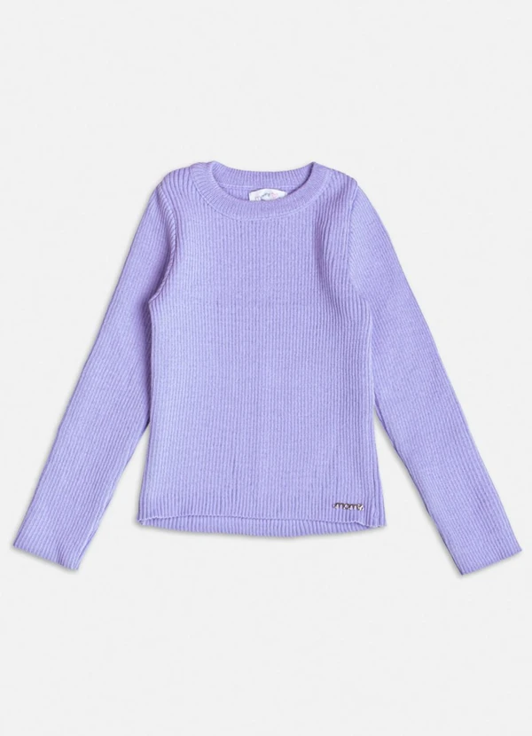 Momi - Blusa de Tricot Básica Lilás Lilás