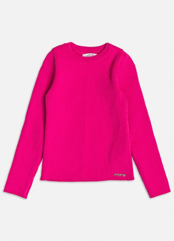 Momi - Blusa de Tricot Básica Pink Rosa