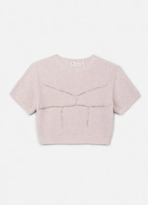 Authoria - Blusa de Tricot com Pedrarias Creme - AUTHORIA