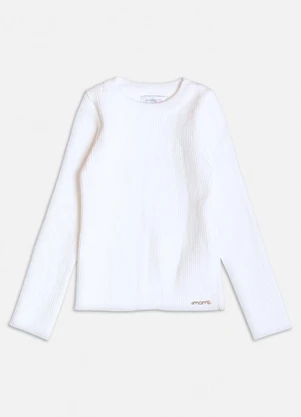 Momi - Blusa de Tricot Off White Básica Branco - MOMI