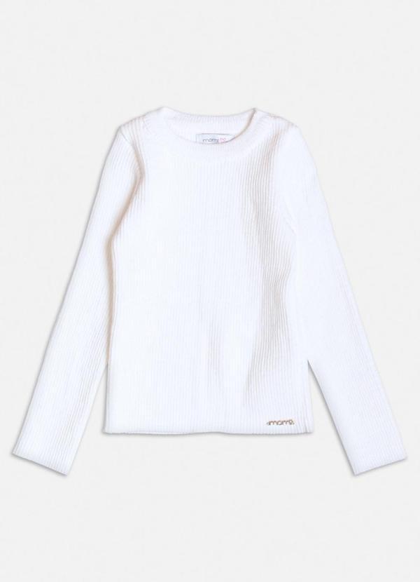 Momi - Blusa de Tricot Off White Básica Branco