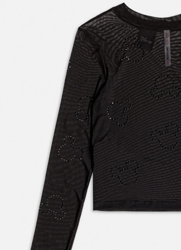 Authoria - Blusa de Tule do Mickey Mouse Preto 5