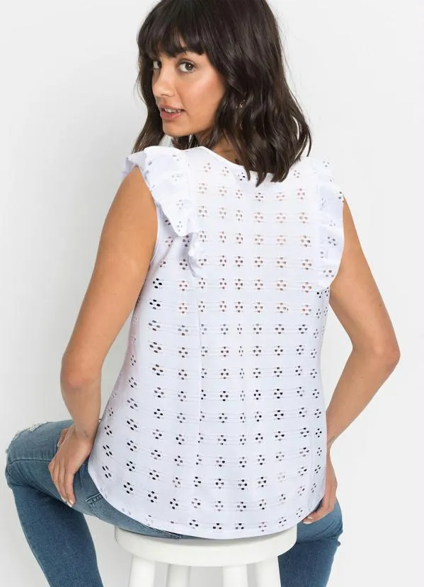 Queima Estoque - Blusa Decote Redondo Branco 2