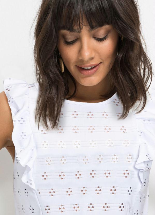 Outlet - Blusa Decote Redondo Branco 3