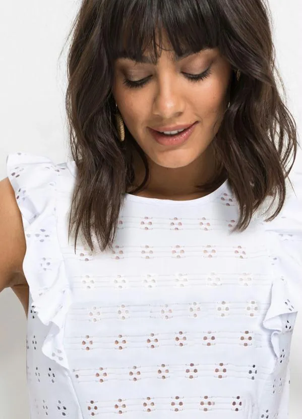 Queima Estoque - Blusa Decote Redondo Branco 3