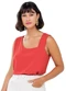Outlet - Blusa Diferenciada Adulto Feminino Branco - variação: Vermelho