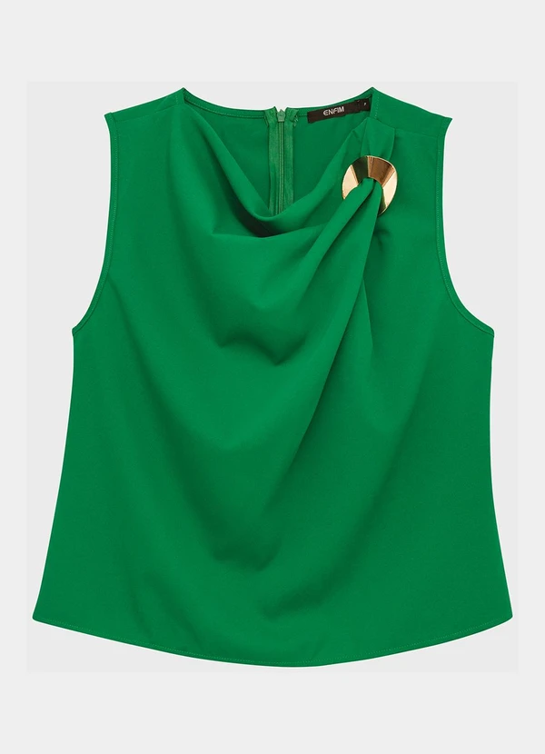 Enfim - Blusa em Crepe com Argola Verde 3