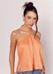 Sofie - Blusa em Tecido Acetinado com Amarração Laranja - variação: Laranja