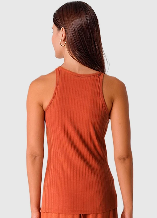 Malwee - Blusa em Viscose Canelada Terracota 2