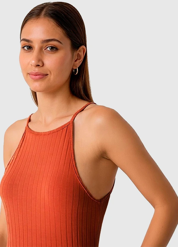 Malwee - Blusa em Viscose Canelada Terracota 4