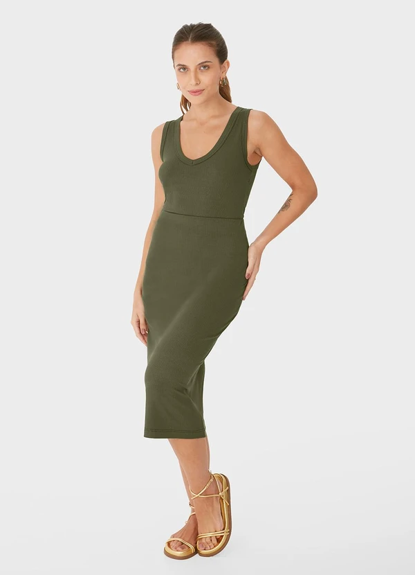 Malwee - Blusa em Viscose Canelada Verde Militar 2