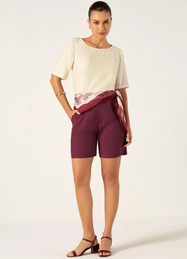 Principessa - Blusa em Viscose com Decote Redondo Aveia Kamila 3