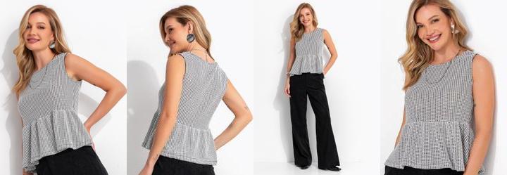 Blusa Espinha de Peixe em Malha Tricot