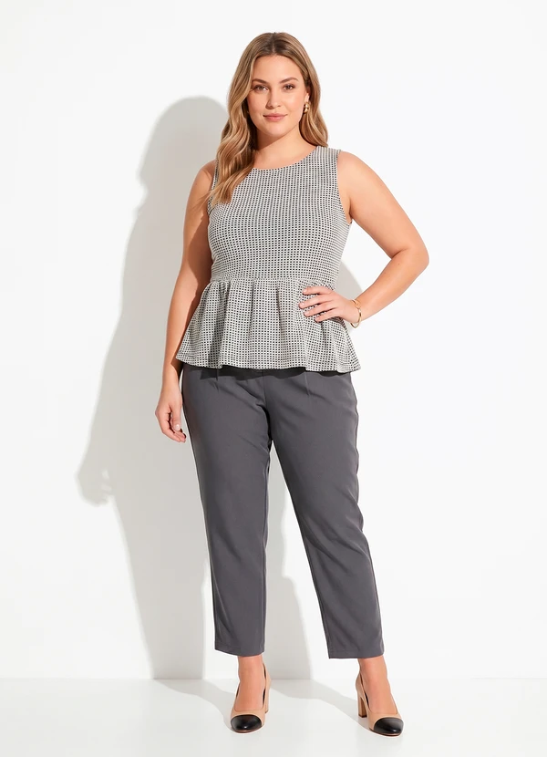 Quintess - Blusa Espinha de Peixe em Malha Tricot