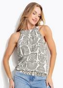 Blusa tnico Verde em Malha de Viscose