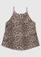 Enfim - Blusa Evasê Animal Print em Chiffon Marrom - variação: Marrom