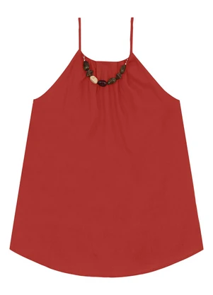 Malwee - Blusa Evasê com Colar Terracota - MALWEE