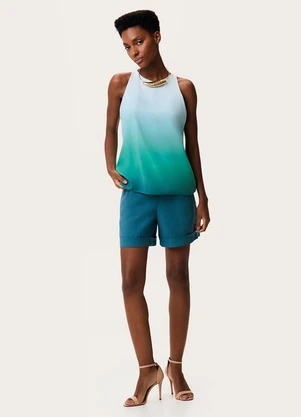 Enfim - Blusa Evasê Degradê Azul - ENFIM